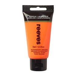 JAS-0011320 - REEVES ACRYLIC ARTIST PAINT 75ml Fluro Orange